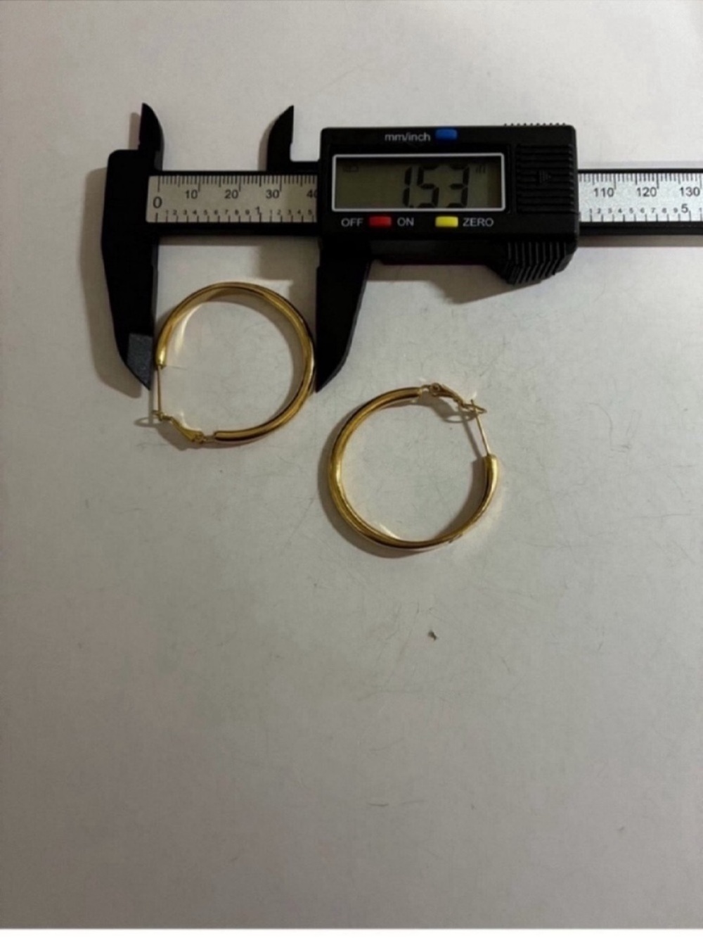 Gold CC Hoop Earrings - Picture 7 of 8